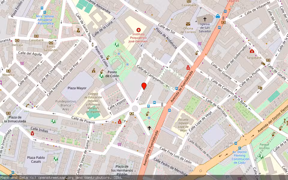 Mapa de Subasta Inmueble (Vivienda) en Leganés, Madrid