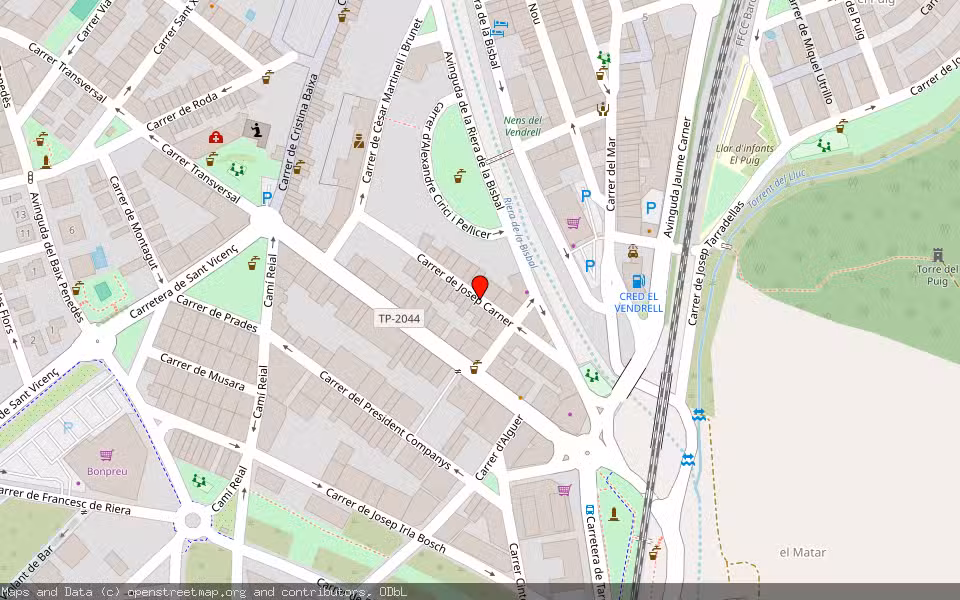 Mapa de Subasta Inmueble (Garaje) en El Vendrell, Tarragona