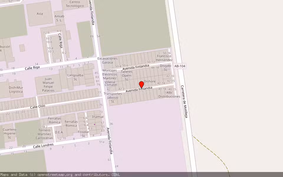 Mapa de Subasta Inmueble (Nave industrial) en Albacete