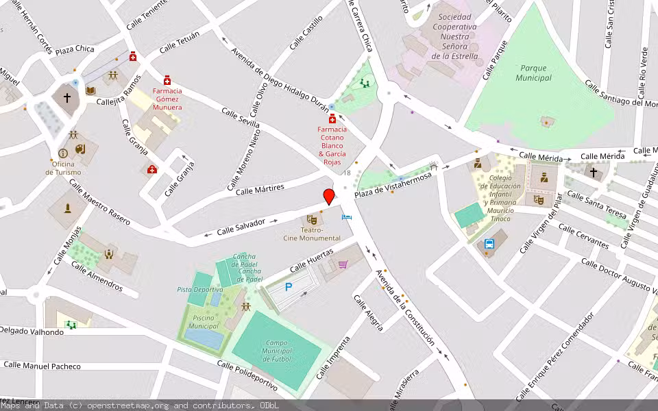 Mapa de Subasta Inmueble (Vivienda) en Los Santos De Maimona, Badajoz