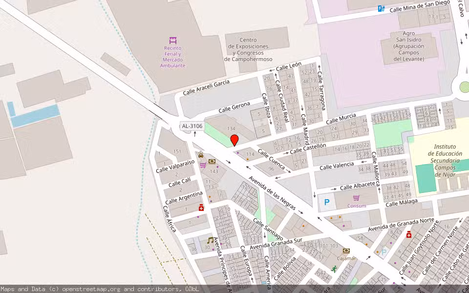 Mapa de Subasta Inmueble (Garaje) en Nijar, Almería