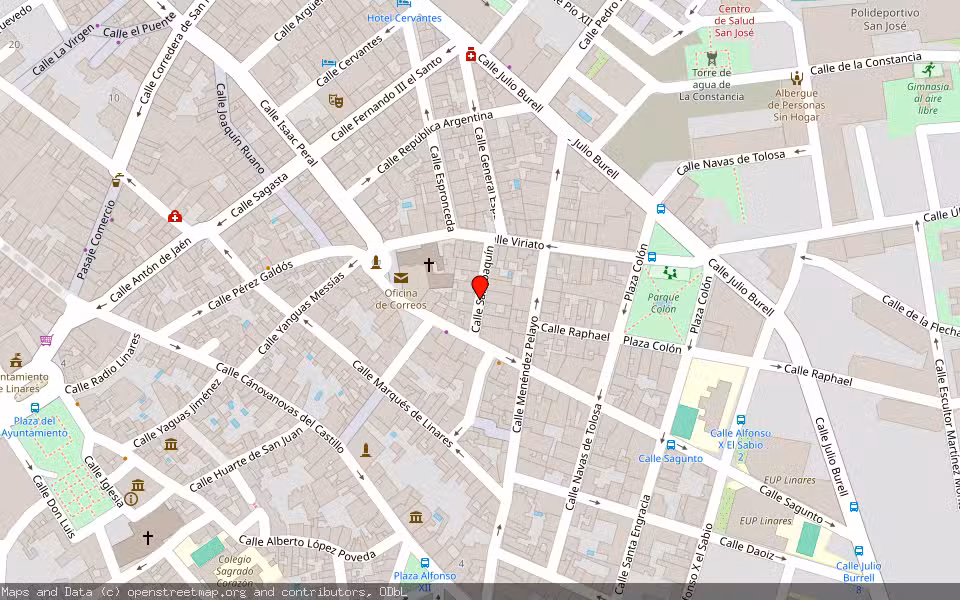 Mapa de Subasta Inmueble (Vivienda) en Linares, Jaén