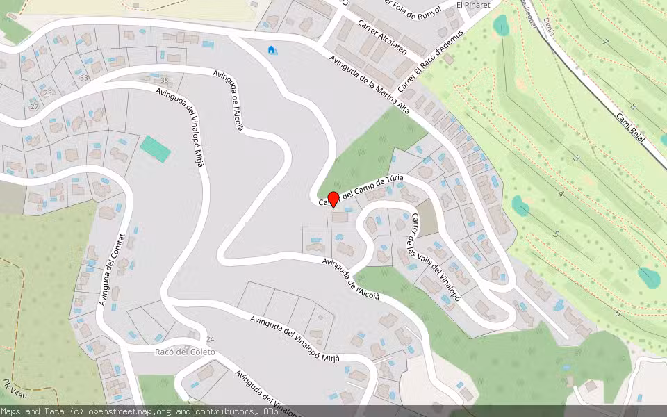 Mapa de Subasta Inmueble (Vivienda) en Pedreguer, Alicante/Alacant