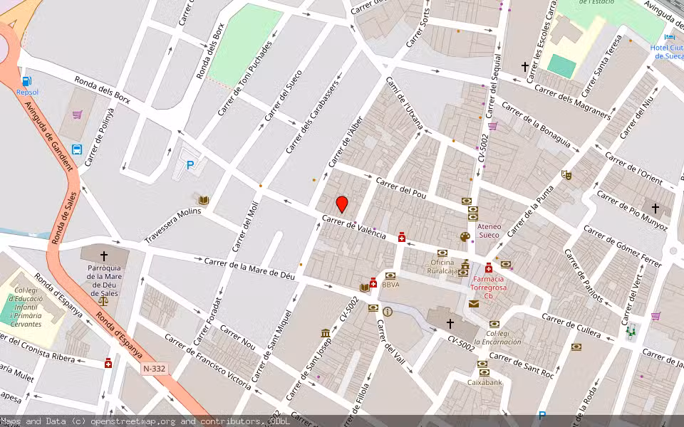 Mapa de Subasta Inmueble (Vivienda) en Sueca, Valencia/València