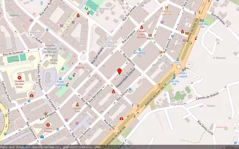 Mapa de Subasta Inmueble (Vivienda) en Vigo, Pontevedra