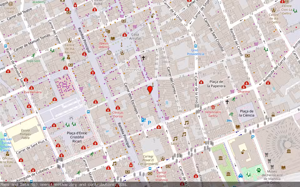 Mapa de Subasta Inmueble (Garaje) en Vilanova I La Geltrú, Barcelona