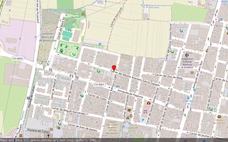 Mapa de Subasta Inmueble (Vivienda) en Benetusser, Valencia/València