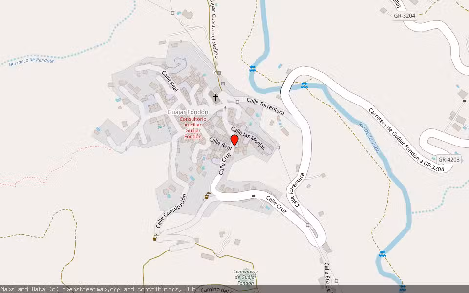 Mapa de Subasta Inmueble (Vivienda) en Guájar Fondon, Granada