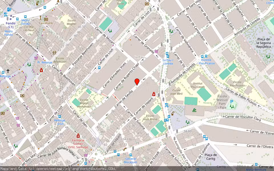 Mapa de Subasta Inmueble (Vivienda) en Badalona, Barcelona