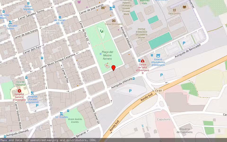 Mapa de Subasta Inmueble (Vivienda) en Ontinyent, Valencia/València