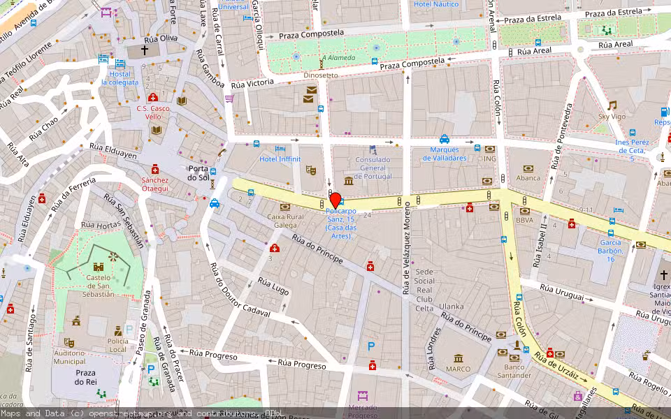 Mapa de Subasta Inmueble (Local comercial) en Vigo, Pontevedra