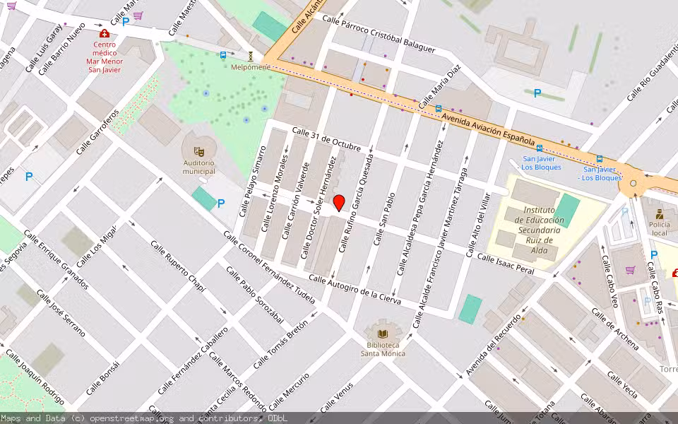 Mapa de Subasta Inmueble (Vivienda) en San Javier, Murcia