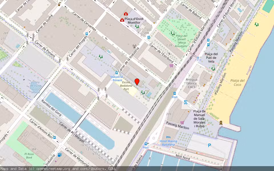 Mapa de Subasta Inmueble (Garaje) en Badalona, Barcelona