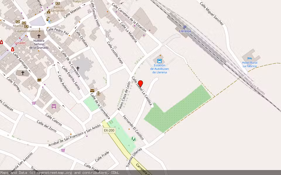 Mapa de Subasta Inmueble (Vivienda) en Llerena, Badajoz