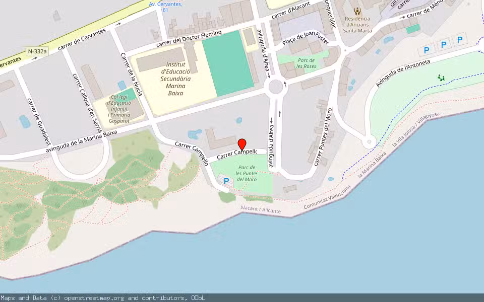 Mapa de Subasta Inmueble (Vivienda) en Villajoyosa, Alicante/Alacant