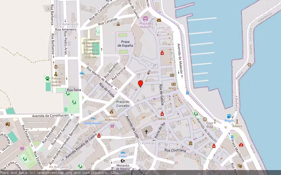 Mapa de Subasta Inmueble (Vivienda) en Ribeira, A Coruña
