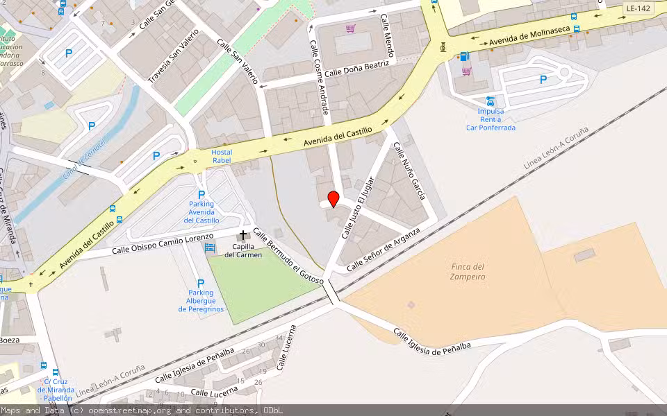 Mapa de Subasta Inmueble (Garaje) en Ponferrada, León