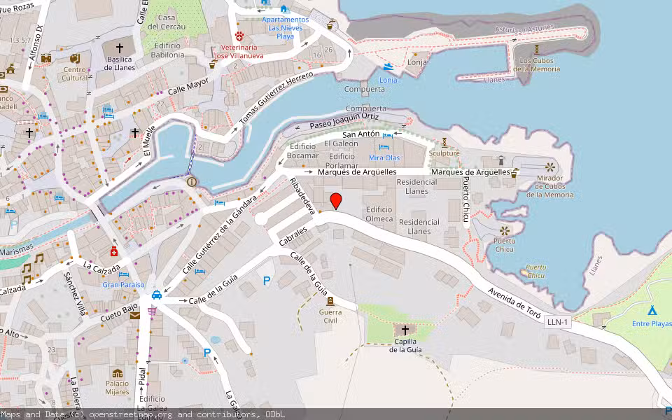 Mapa de Subasta Inmueble (Vivienda) en Llanes, Asturias