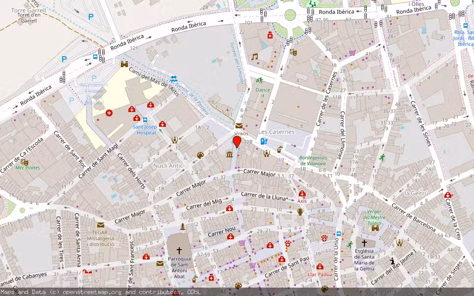 Mapa de Subasta Inmueble (Local comercial) en Vilanova I La Geltrú, Barcelona