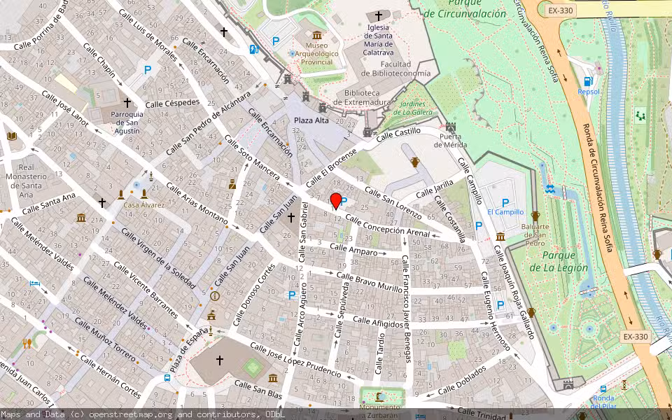 Mapa de Subasta Inmueble (Vivienda) en Badajoz