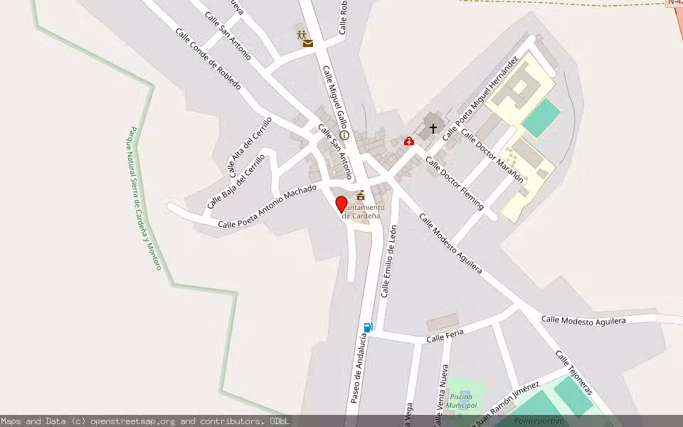 Mapa de Subasta Inmueble (Vivienda) en Cardeña, Córdoba