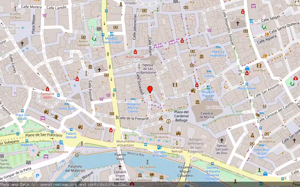 Mapa de Subasta Inmueble (Garaje) en Murcia