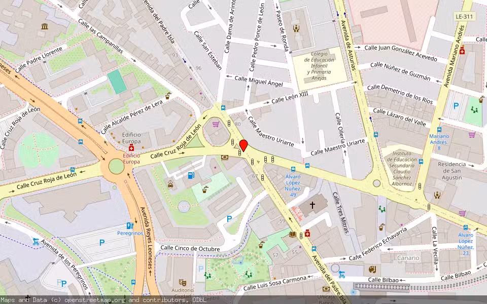 Mapa de Subasta Inmueble (Local comercial) en Leon, León