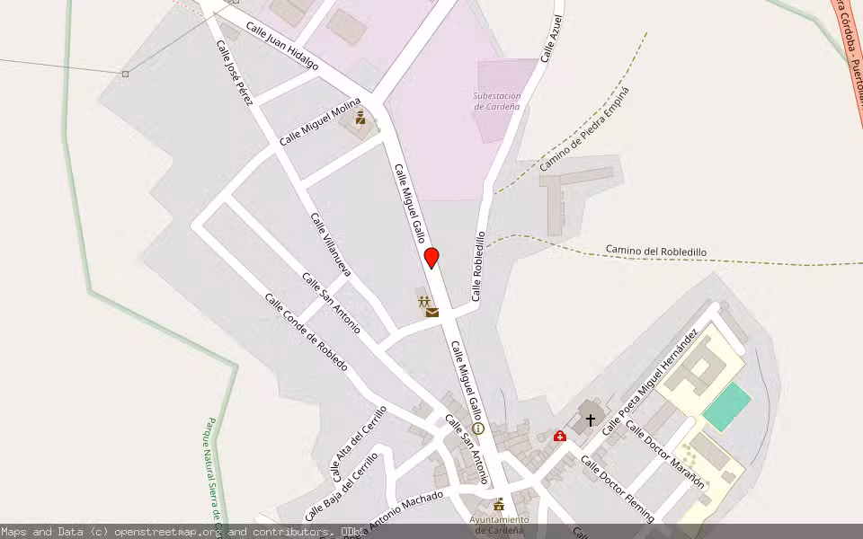Mapa de Subasta Inmueble (Solar) en Cardeña, Córdoba