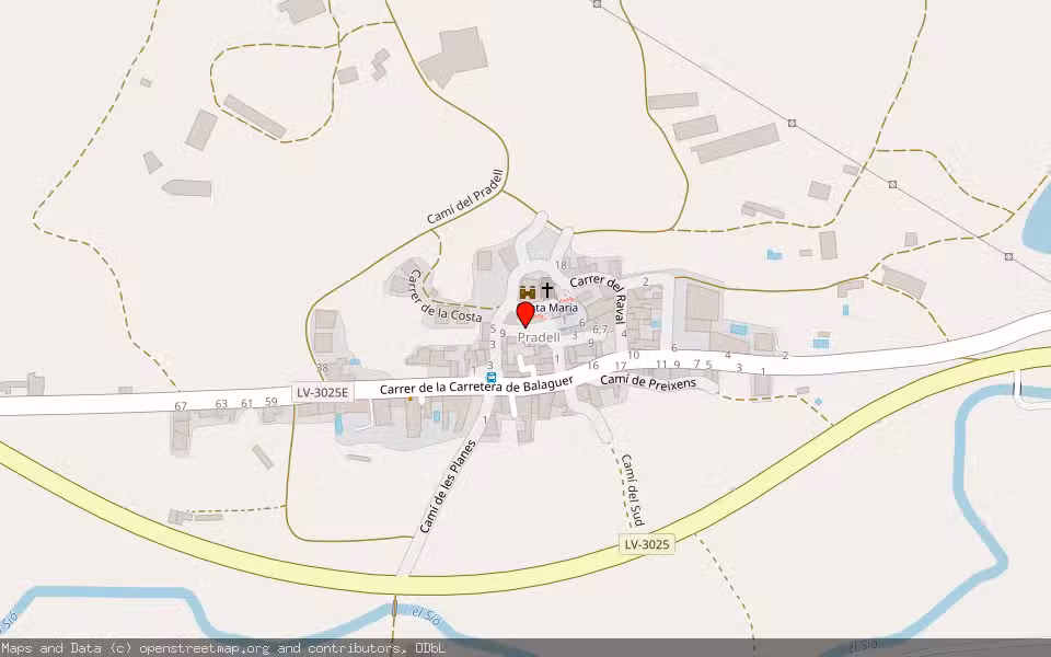 Mapa de Subasta Inmueble (Vivienda) en Pradell, Lleida