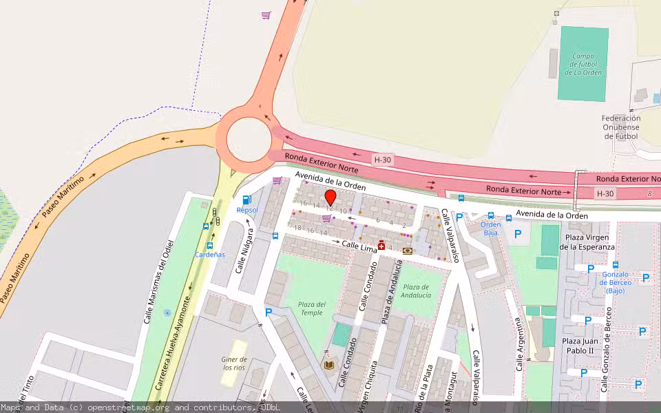 Mapa de Subasta Inmueble (Vivienda) en Huelva
