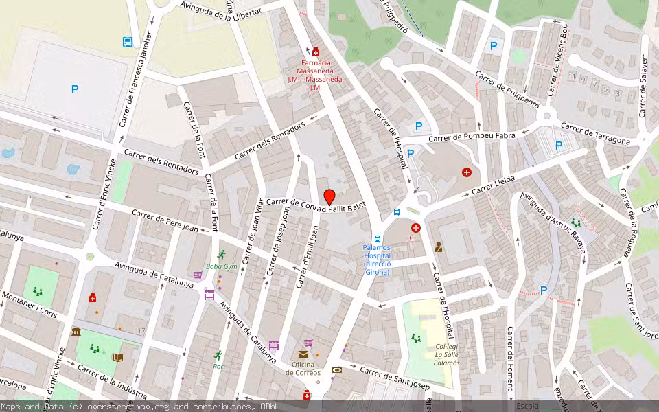 Mapa de Subasta Inmueble (Garaje) en Palamos, Girona