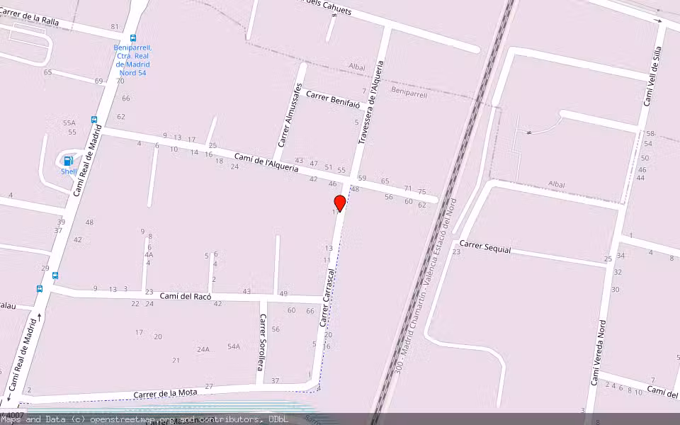Mapa de Subasta Inmueble (Nave industrial) en Beniparrell, Valencia/València