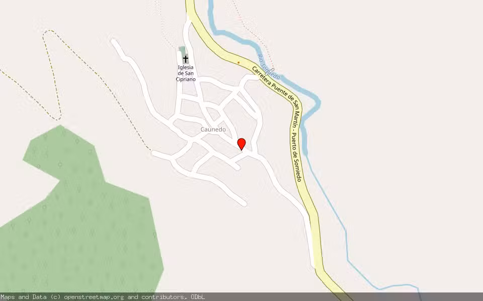 Mapa de Subasta Inmueble (Vivienda) en Caunedo, Asturias