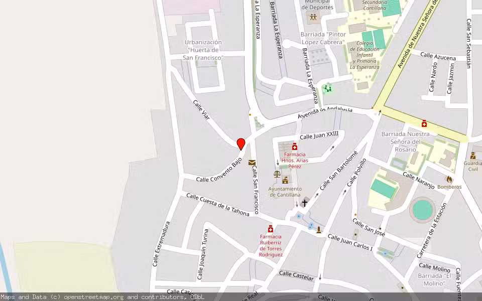 Mapa de Subasta Inmueble (Vivienda) en Cantillana, Sevilla