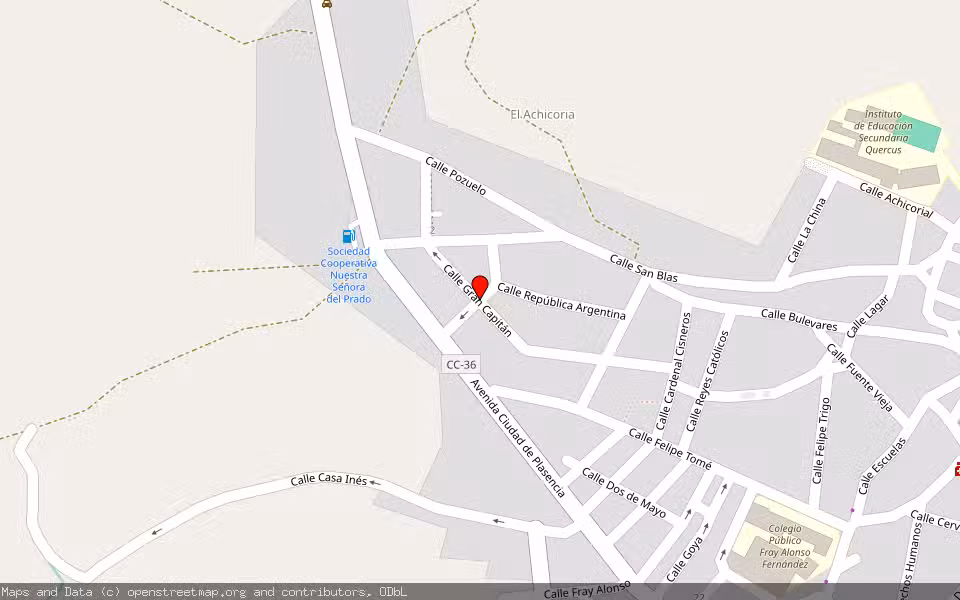 Mapa de Subasta Inmueble (Vivienda) en Plasencia, Cáceres