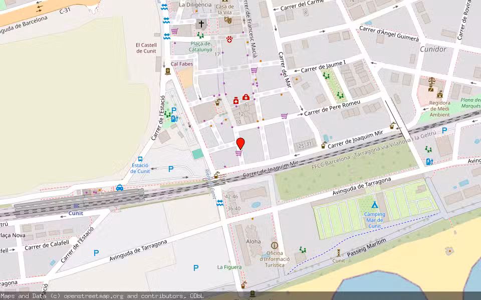Mapa de Subasta Inmueble (Garaje) en Cunit, Tarragona