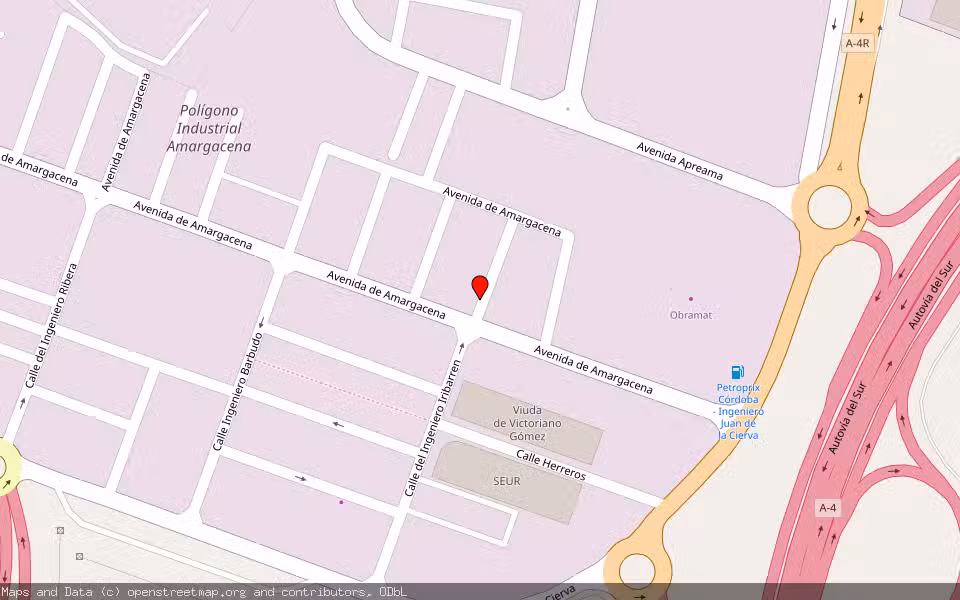 Mapa de Subasta Inmueble (Nave industrial) en Cordoba, Córdoba