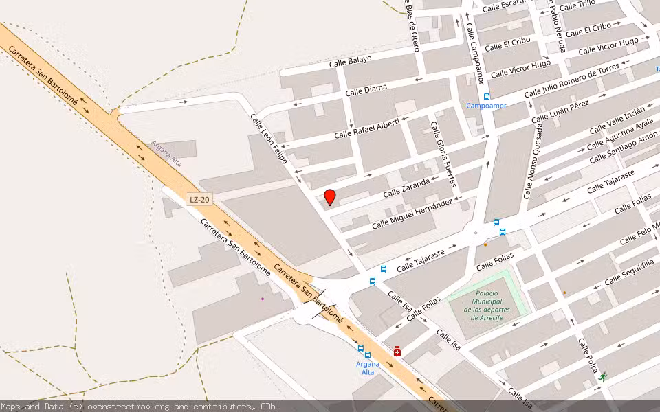 Mapa de Subasta Inmueble (Vivienda) en Arrecife, Las Palmas