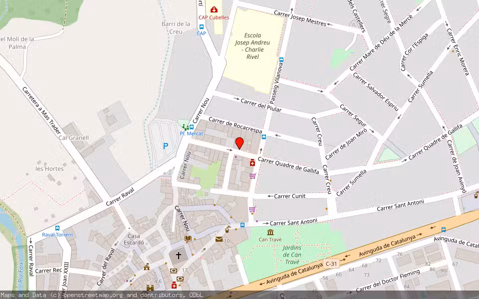 Mapa de Subasta Inmueble (Vivienda) en Cubelles, Barcelona