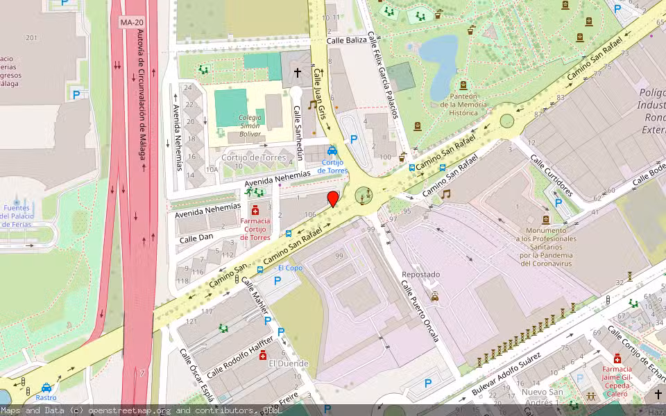 Mapa de Subasta Inmueble (Local comercial) en Malaga, Málaga