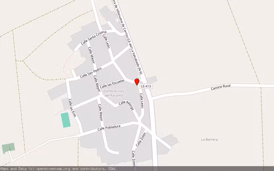 Mapa de Subasta Inmueble (Vivienda) en Zambroncinos Del Paramo, León