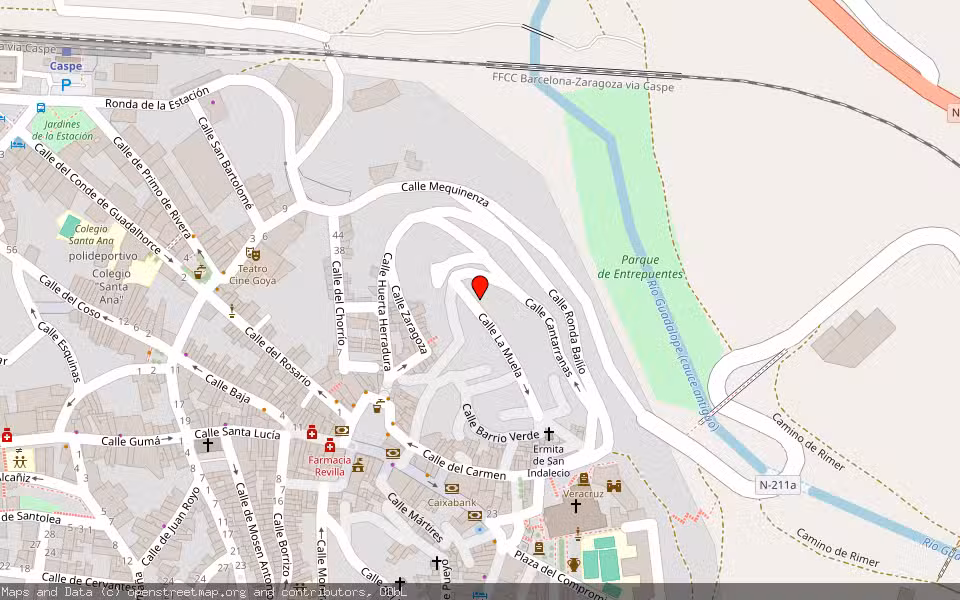 Mapa de Subasta Inmueble (Vivienda) en Caspe, Zaragoza