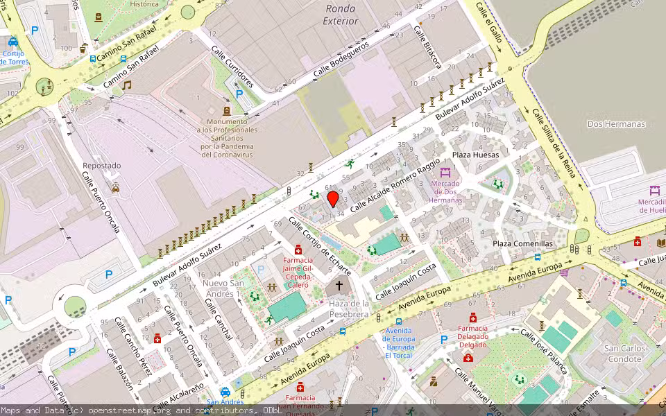 Mapa de Subasta Inmueble (Vivienda) en Málaga