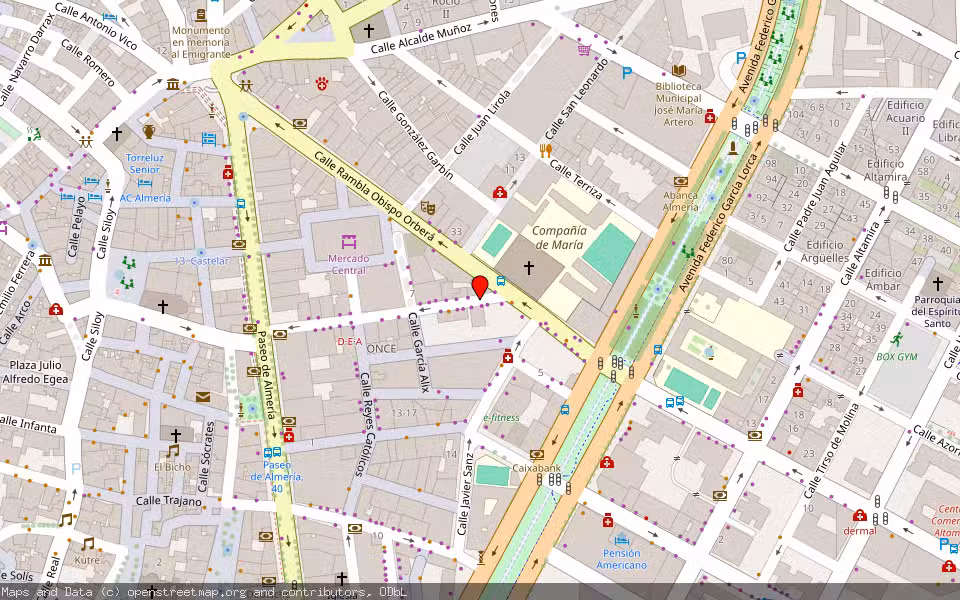 Mapa de Subasta Inmueble (Vivienda) en Almeria, Almería