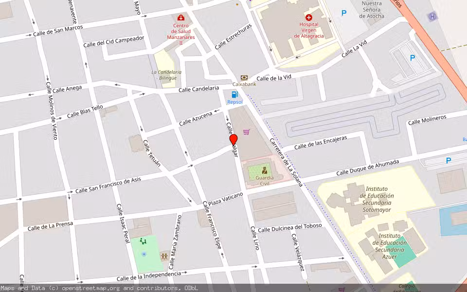 Mapa de Subasta Inmueble (Trastero) en Manzanares, Ciudad Real