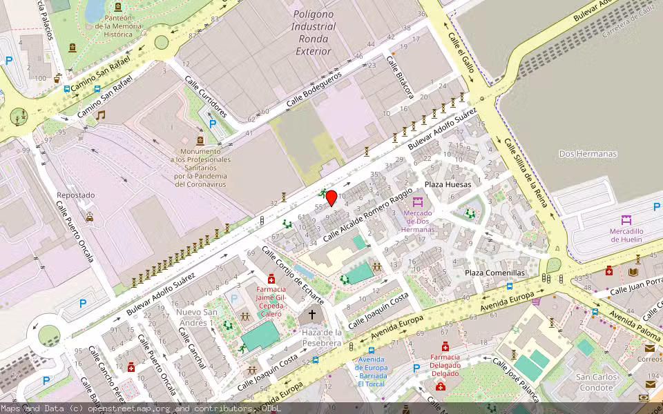 Mapa de Subasta Inmueble (Vivienda) en Málaga
