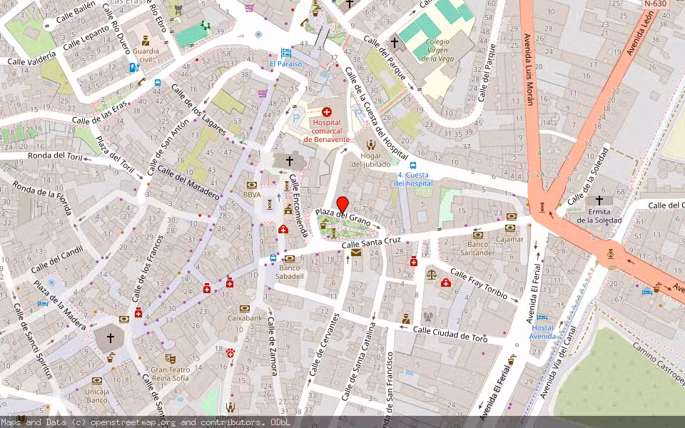 Mapa de Subasta Inmueble (Local comercial) en Benavente, Zamora