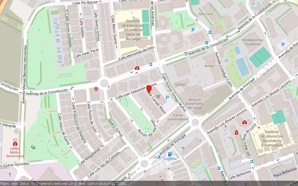 Mapa de Subasta Inmueble (Vivienda) en Merida, Badajoz