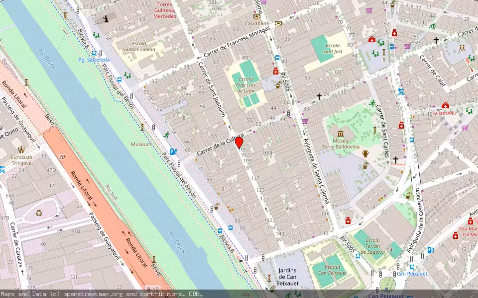 Mapa de Subasta Inmueble (Local comercial) en Santa Coloma De Gramenet, Barcelona