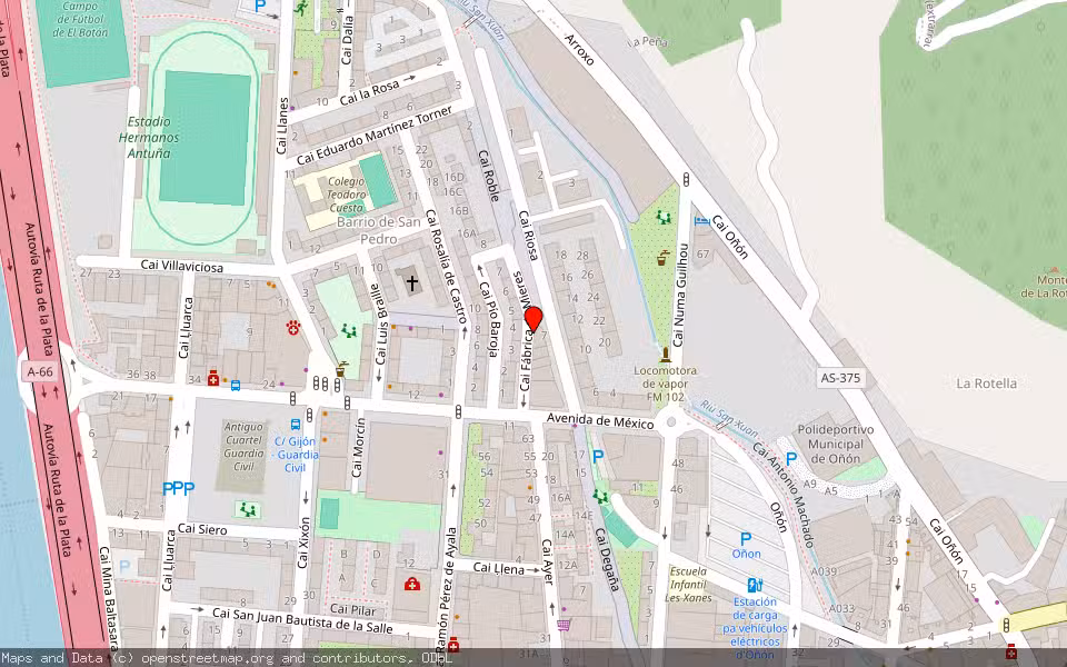 Mapa de Subasta Inmueble (Vivienda) en Mieres, Asturias